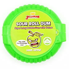 Jellyman Sour Apple Roll Gum With Tattoo - Discount Bazaar